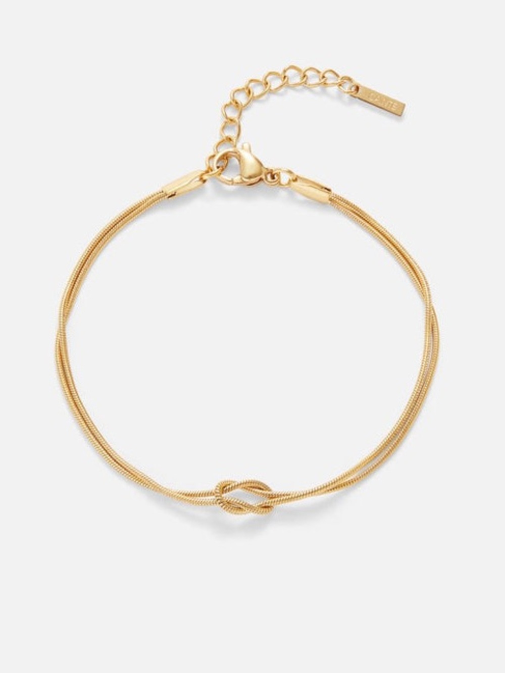 Gold Double Snake Chain Knot Bracelet | Dainty Minimalist Jewelry